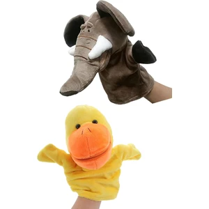 Kukla Ağzı Hareket Edebilen Peluş 2\'li Kukla
