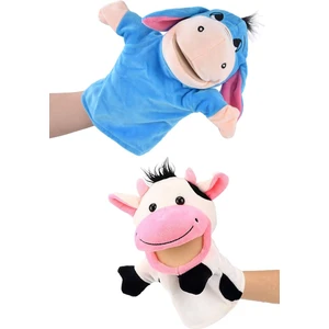 Kukla Ağzı Hareket Edebilen Peluş 2\'li Kukla