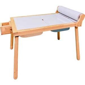 Joy Kids Toy Rulo Aparatlı Doğal Ahşap Duyusal Çocuk Aktivite Masası Oyun Masası ve Çocuk Çalışma Masası