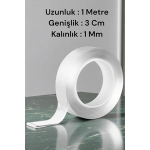 Çift Taraflı Nano Bant 1 Metre 30 mm Güçlü Bant Zemin Duvar Halı Tablo Yapıştırma Bandı