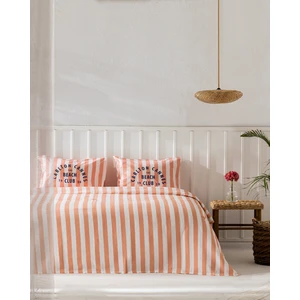 Coralie Çift Kişilik %100 Pamuk Karde Baskılı Pike Takımı - Turuncu