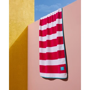 Biasse %100 Pamuk Plaj Havlusu - Beyaz/fuşya - 70X150 cm