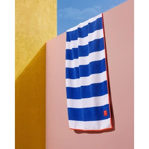 Biasse %100 Pamuk Plaj Havlusu - Beyaz/mavi - 70X150 cm