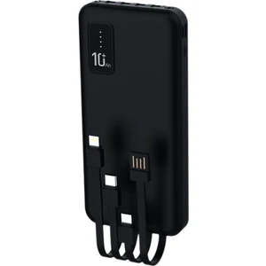 Bpb4 10.000MAH LED Işıklı Powerbank Siyah | 4 Cihaz Aynı Anda Şarj | Dahili 3in1 Kablo