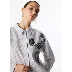 Çizgi ve Floral Desen Mıx Gömlek TS1250025265018