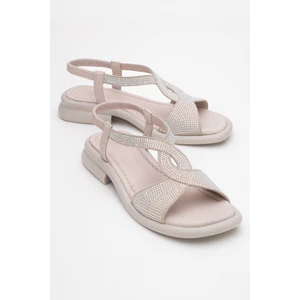 Aurora Taş Hakiki Deri Taşlı Kadın Sandalet