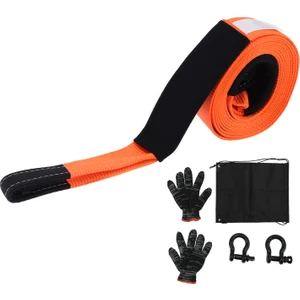 Çekme Halatı Polyester Malzeme Kalınlaştırılmış Çekme Kayışı Kelepçesi Sabit Çekiş Aksesuarları 12 Ton Turuncu (Yurt Dışından)