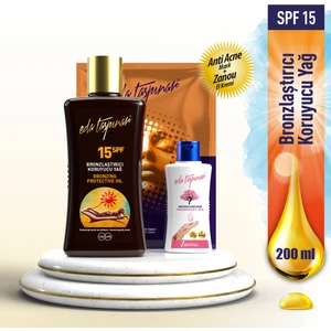 Eda Taşpınar Bronzlaştırıcı Koruyucu Yağ SPF15 (200ml) & Zanou El Kremi & AntiAcne Mask