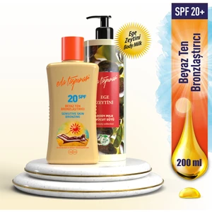 Eda Taşpınar Beyaz Ten Bronzlaştırıcı SPF 20 200 ml & Ege Zeytinyağı Body Milk 400ml