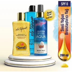 Eda Taşpınar Yoğun Işıltılı Bronzlaştırıcı Yağ SPF 0 (200ml) & Tulum Body Mist (65ml)