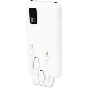 Bpb4 10.000MAH LED Işıklı Powerbank Beyaz | 4 Cihaz Aynı Anda Şarj | Dahili 3in1 Kablo