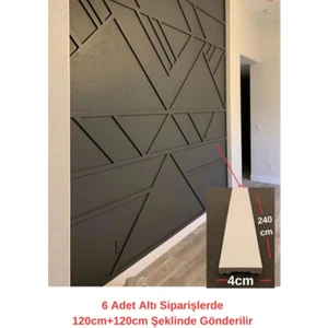 Renkli Duvarlar Boyanabilir Beyaz Düz Duvar Çıtası Dekoratif 4 cm x 240 cm