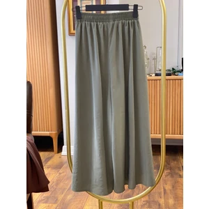 Beli Lastikli Geniş Paça Modal Etekli Pantolon 8809 - Haki