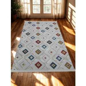 Renkli Multi Saçaklı Kaymaz Tabanlı Kesme Yıkanabilir Hali Yolluk