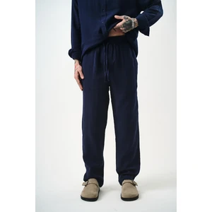 Erkek Müslin Baggy Pantolon Lacivert