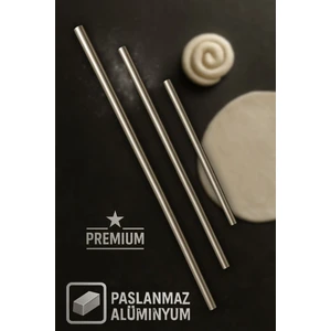 3'lü  Alüminyum Paslanmaz Metal Masterchef Pratik 60-75- 90 cm Hamur, Yufka Açıcı Oklava