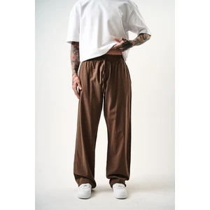 Erkek Müslin Kumaş Baggy Pantolon Kahve