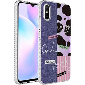 Xiaomi Redmi 9A Kılıf Airbag Kenarlı Renkli Desenli Silikon Mkst Elegans Kapak-No8