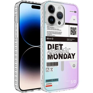 Apple iPhone 14 Pro Max Kılıf Airbag Kenarlı Renkli Desenli Silikon Mkst Elegans Kapak-No5