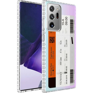 Galaxy Note 20 Ultra Kılıf Airbag Kenarlı Renkli Desenli Silikon Mkst Elegans Kapak-No1