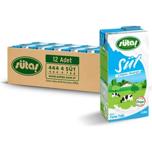 Yarım Yağlı Süt 1 L (12 Adet)