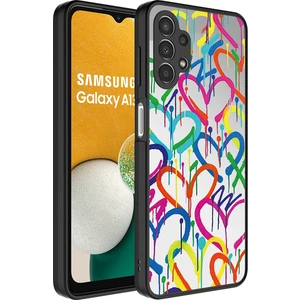 Galaxy A13 4g Kılıf Aynalı Desenli Kamera Korumalı Parlak Mkst Mirror Kapak-Kalp