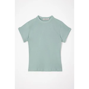 Bisiklet Yaka Çağla Yeşili Renk Erkek Çocuk Tshirt