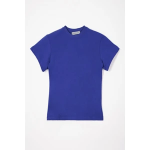 Bisiklet Yaka Saks Renk Erkek Çocuk Tshirt