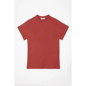 Bisiklet Yaka Kiremit Renk Erkek Çocuk Tshirt