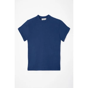 Bisiklet Yaka Lacivert Renk Erkek Çocuk Tshirt