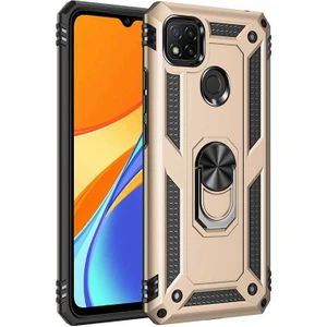 Xiaomi Redmi 9c Kılıf Mkst Vega Kapak-Gold