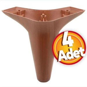 Mobilya Kanepe Sehpa Puf Koltuk Ayağı Kahverengi Baza Ayak 12 cm (4 Adet)