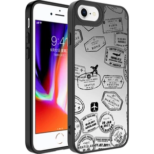 Apple iPhone 7 Plus Kılıf Aynalı Desenli Kamera Korumalı Parlak Mkst Mirror Kapak-Seyahat