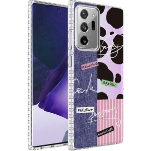 Galaxy Note 20 Ultra Kılıf Airbag Kenarlı Renkli Desenli Silikon Mkst Elegans Kapak-No8