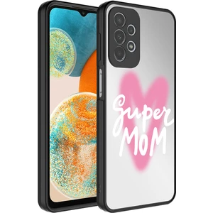 Galaxy A23 Kılıf Aynalı Desenli Kamera Korumalı Parlak Mkst Mirror Kapak-Süper Anne