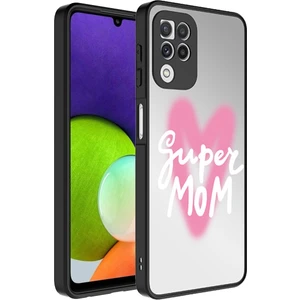 Galaxy A22 4g Kılıf Aynalı Desenli Kamera Korumalı Parlak Mkst Mirror Kapak-Süper Anne