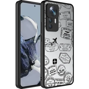 Xiaomi Mi 12T Kılıf Aynalı Desenli Kamera Korumalı Parlak Mkst Mirror Kapak-Seyahat