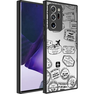 Galaxy Note 20 Ultra Kılıf Aynalı Desenli Kamera Korumalı Parlak Mkst Mirror Kapak-Seyahat