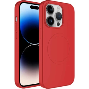 Apple iPhone 11 Pro Kılıf Magsafe Wireless Şarj Özellikli Pastel Renk Silikon Mkst Plas Kapak-Kırmızı