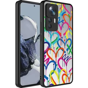 Xiaomi Mi 12T Kılıf Aynalı Desenli Kamera Korumalı Parlak Mkst Mirror Kapak-Kalp