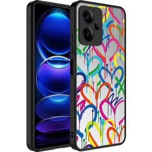 Xiaomi Redmi Note 12 5g Kılıf Aynalı Desenli Kamera Korumalı Parlak Mkst Mirror Kapak-Kalp