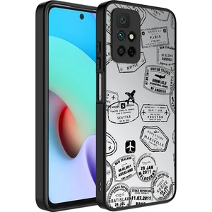 Xiaomi Redmi 10 Kılıf Aynalı Desenli Kamera Korumalı Parlak Mkst Mirror Kapak-Seyahat