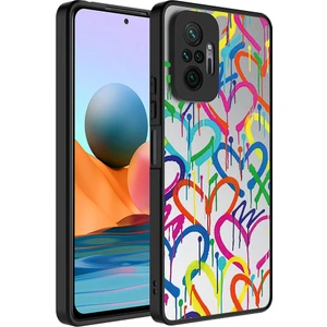 Xiaomi Redmi Note 10 Pro Kılıf Aynalı Desenli Kamera Korumalı Parlak Mkst Mirror Kapak-Kalp