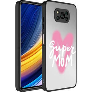 Xiaomi Poco X3 Kılıf Aynalı Desenli Kamera Korumalı Parlak Mkst Mirror Kapak-Süper Anne