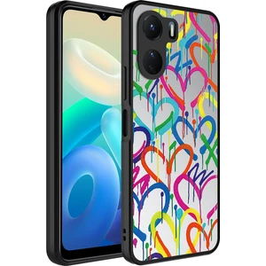 Vivo Y16 Kılıf Aynalı Desenli Kamera Korumalı Parlak Mkst Mirror Kapak-Kalp