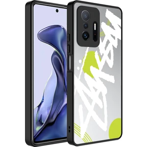 Xiaomi Mi 11T 5g Kılıf Aynalı Desenli Kamera Korumalı Parlak Mkst Mirror Kapak-Yazı