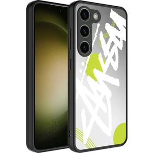 Galaxy S23 Plus Kılıf Aynalı Desenli Kamera Korumalı Parlak Mkst Mirror Kapak-Yazı