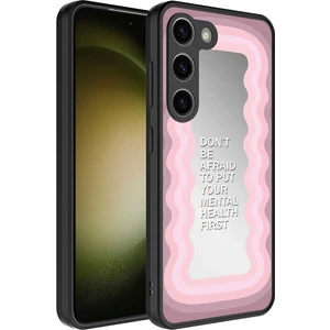 Galaxy S23 Kılıf Aynalı Desenli Kamera Korumalı Parlak Mkst Mirror Kapak-Ayna