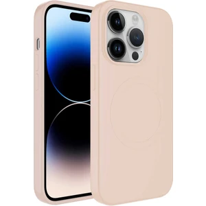 Apple iPhone 11 Pro Max Kılıf Magsafe Wireless Şarj Özellikli Pastel Renk Silikon Mkst Plas Kapak-Pembe Açık