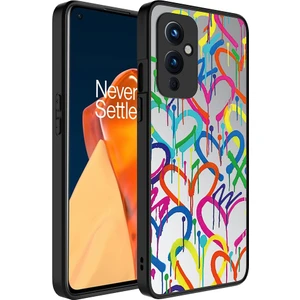 One Plus 9 Kılıf Aynalı Desenli Kamera Korumalı Parlak Mkst Mirror Kapak-Kalp